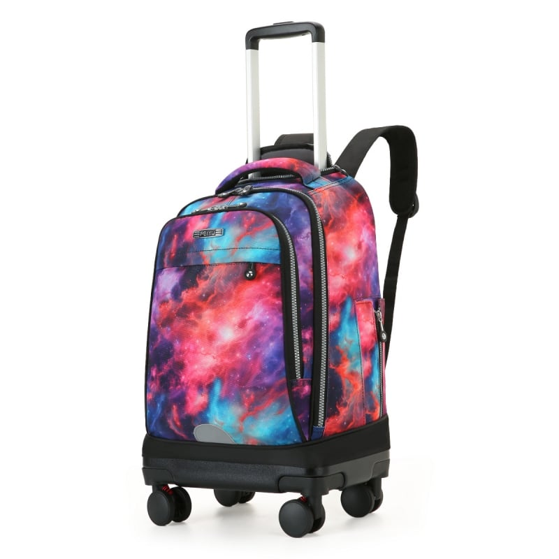 Feiyu Unisex Mokyklinė Kuprinė Su Ratukais — Oxford Audinys, Universalūs Ratai, Oro Pagalvės Diržai, Tinka Vidurinei Mokyklai ir Aukštesnėms