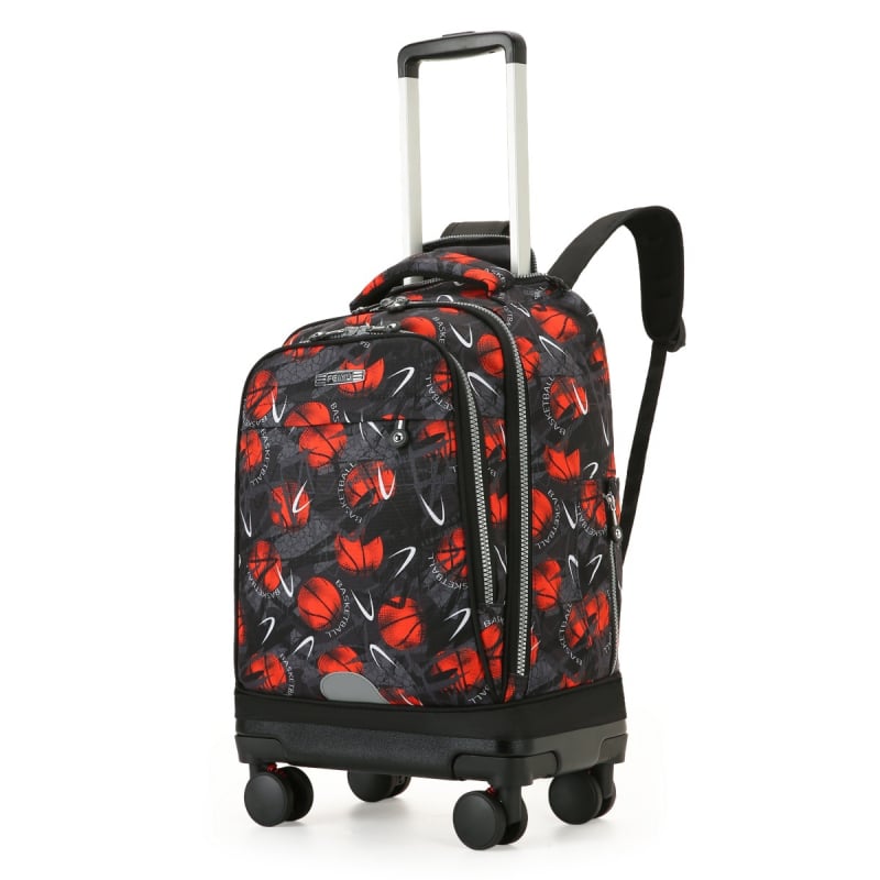 Feiyu Unisex Mokyklinė Kuprinė Su Ratukais — Oxford Audinys, Universalūs Ratai, Oro Pagalvės Diržai, Tinka Vidurinei Mokyklai ir Aukštesnėms