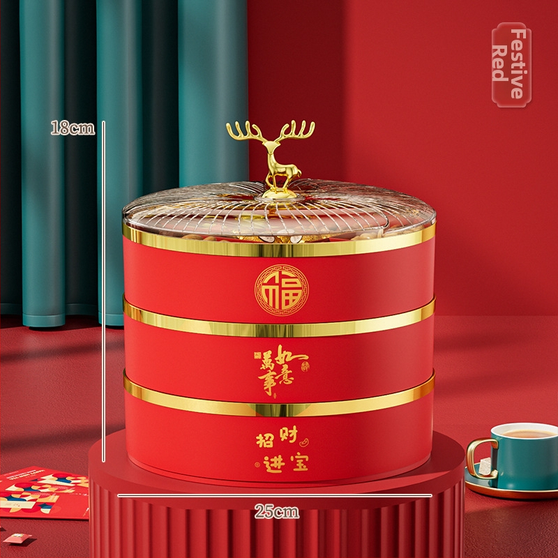 Guduoduo plastikinė Vaisių lėkštė su šventiniu stiliumi, išleista 2024 m., aukštos kokybės