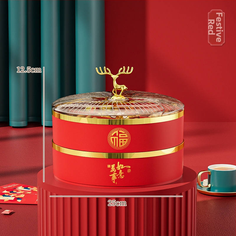 Guduoduo plastikinė Vaisių lėkštė su šventiniu stiliumi, išleista 2024 m., aukštos kokybės