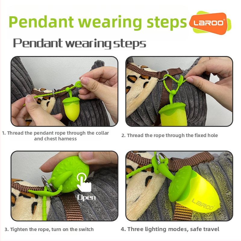 Suņa nakts gaismas kulons – silikons, uzlādējams LED, karikatūras stils, pret zudumu