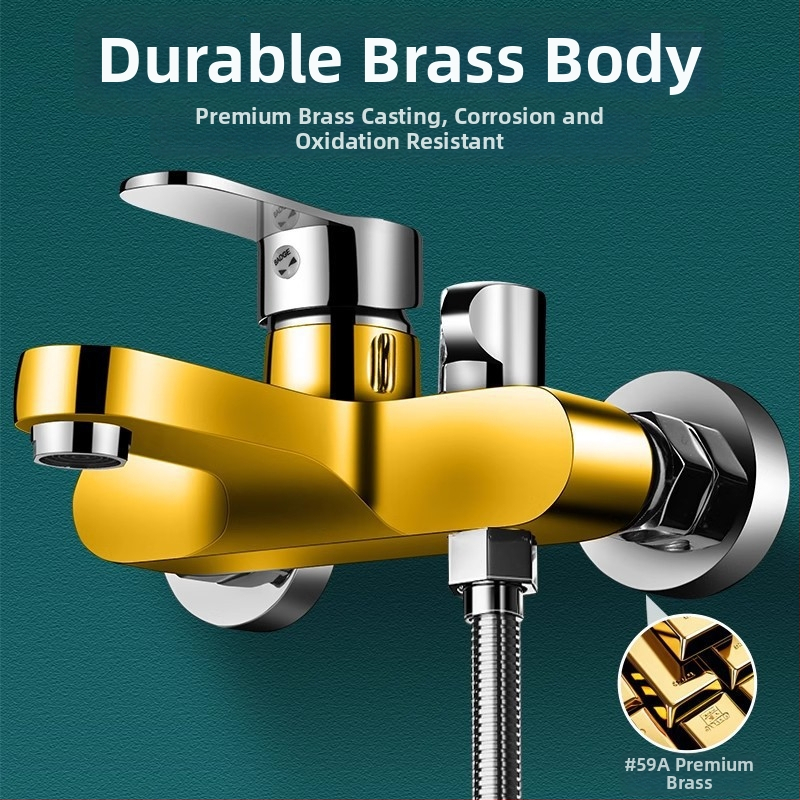 Seinale paigaldatav vaskdušikomplekt, millel on pihustus-, massaaži-, mullide ja vihmafunktsioonid; ümmargune dušipea; töötemperatuur 0-80°C