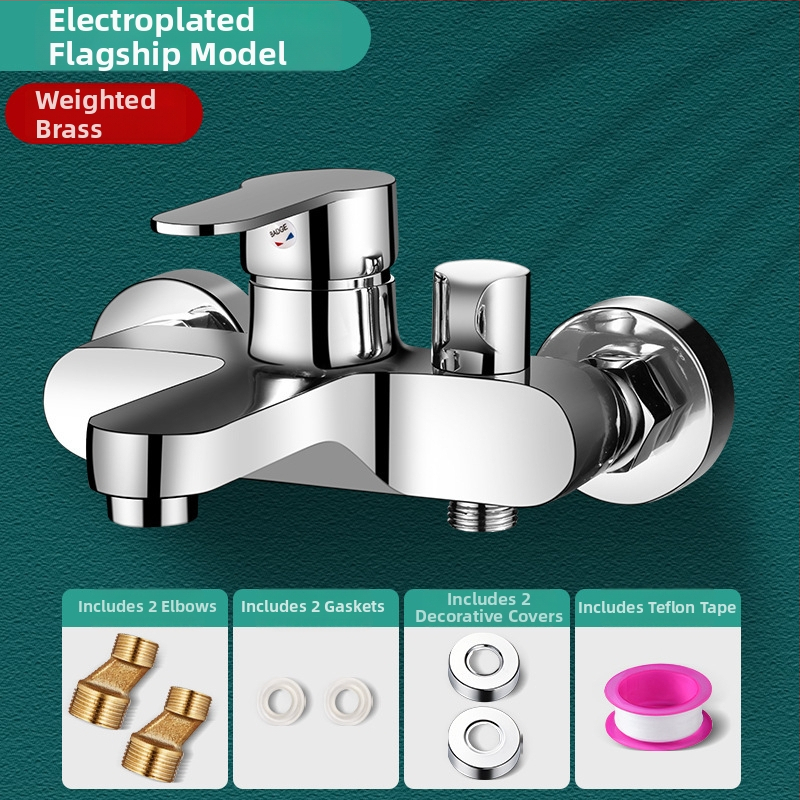 Paslėpta sieninė dušo komplektas iš vario, su purškimo, masažo, burbulų ir lietaus funkcijomis; apvali dušo galva; darbinė temperatūra 0-80°C
