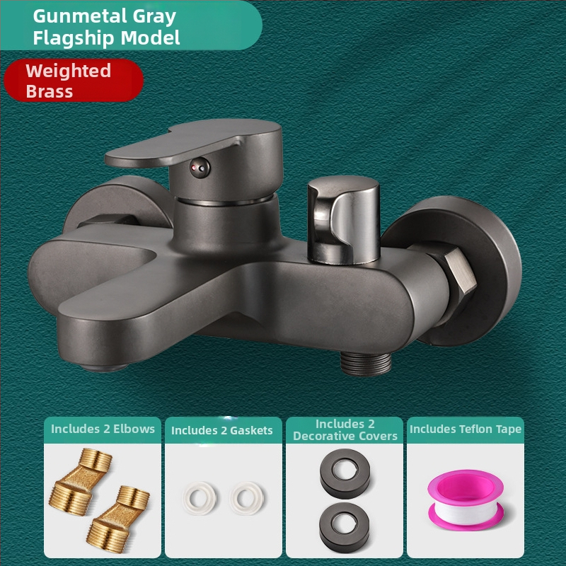 Paslėpta sieninė dušo komplektas iš vario, su purškimo, masažo, burbulų ir lietaus funkcijomis; apvali dušo galva; darbinė temperatūra 0-80°C