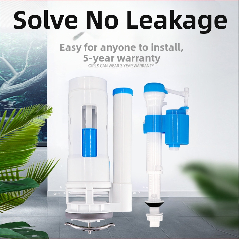 Комплект клапани за тоалетна с водосъхраняващ бустер: дренажен клапан, входен клапан и бутон за промиване; Материал: PP; Марка: Excellent; Режим на използване: натискане; Стил: модерен минимализъм