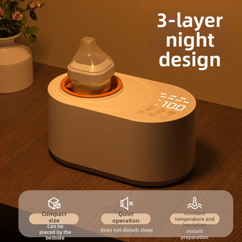 2-in-1 Bébi Tejmelegítő és Tejpor Keverő — Automata Elektromos, Állandó Hőmérséklet, Tejpor Keverés, Kijelző, Időzítő Funkció