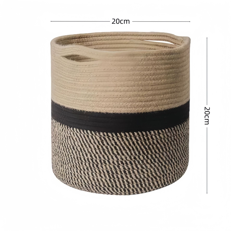 Košarica za skladištenje od pamukane užadi, sklopiva, moderni minimalistički dizajn, model XH23-515/516, pogodna za daljinski upravljač, kozmetiku/ukras, knjige i časopise, slušalice i odjeću