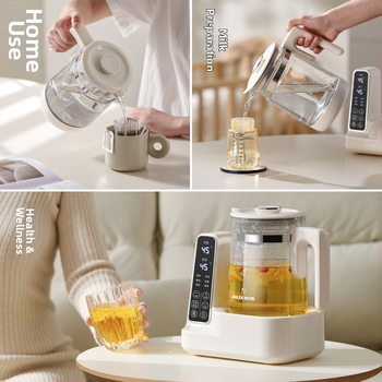 Aux 2-in-1 stikla ūdens vārāmais un piena sildītājs ar inteliģentu temperatūras kontroli, 800W, 220V, modelis Aas-12azx-89a