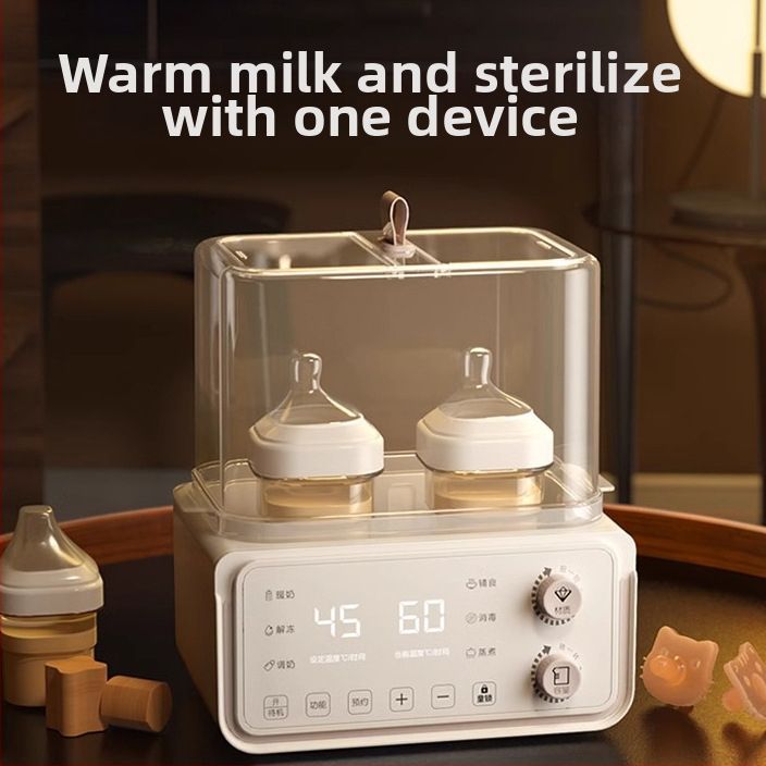 Домашен нагревател за мляко с автоматично поддържане на температурата, 2-in-1 стерилизатор за бутилки (MK-569, 500W, PP, 220V AC)