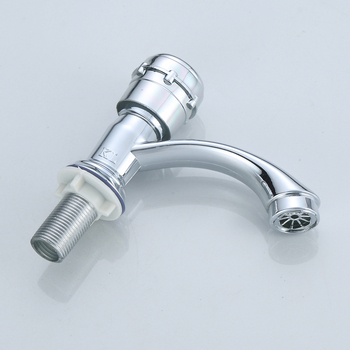 Пластмасов кран за умивалник с керамичен клапан, номинално налягане 0,8 MPa, монтаж тип колонна, диаметър вход/изход 4 точки