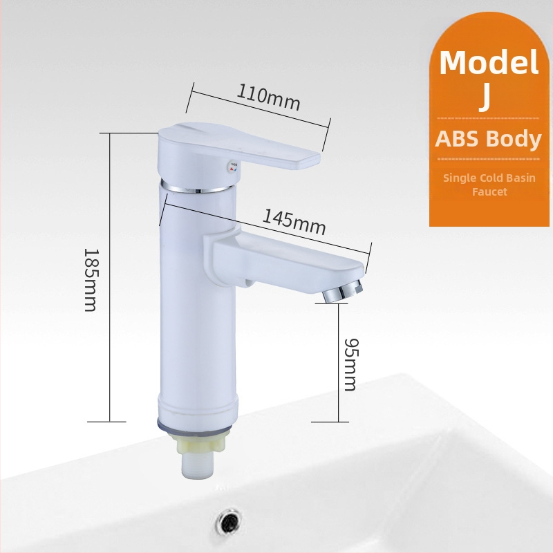 Plastikust kraan valamu jaoks keramikkava ventiiliga, nominaalne rõhk 0,8 MPa, kolonniline paigaldus, sissetooma/väljundtoru diameeter 4 punktid