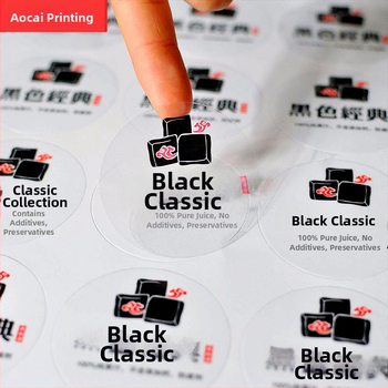 Pašlīmējošā noslēgšanas etiķete iepakojumam: apaļa forma, Kraft papīrs, matēts plēve, karstā līme, četrkrāsu druka, temperatūras izturība līdz 80°C