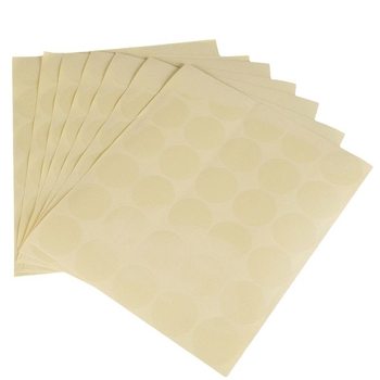 Pašlīmējošā noslēgšanas etiķete iepakojumam: apaļa forma, Kraft papīrs, matēts plēve, karstā līme, četrkrāsu druka, temperatūras izturība līdz 80°C