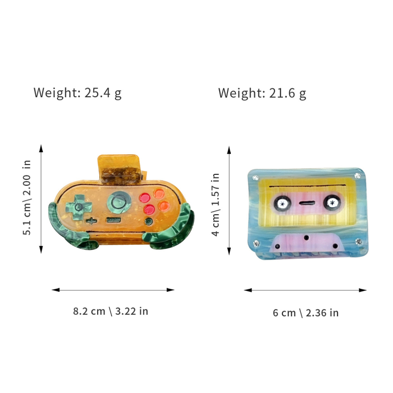 Juukseklips - käsitöö, käepideme-disk-klamber pakause, hai stiil, materjal: äädikhape