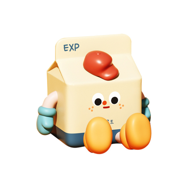 Νυχτερινό φως με σχέδιο καρτούν σε κουτί γάλακτος, ενσωματωμένη μπαταρία, ABS διακοσμητικό, CE πιστοποίηση, κουμπί διακόπτης, εκτυπωμένο λογότυπο