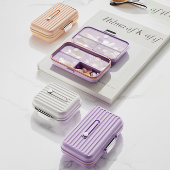 Cutie portabilă pentru medicamente, 7 zile, cu compartimente etanșe protejate împotriva luminii (PP, model MZ-A41215)