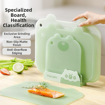 Maisto kokybės plastikinė pjaustymo lenta namų naudojimui, neslidi, pelėsiui atspari, tinkama kūdikių maistui ir vaisių bei daržovių paruošimui