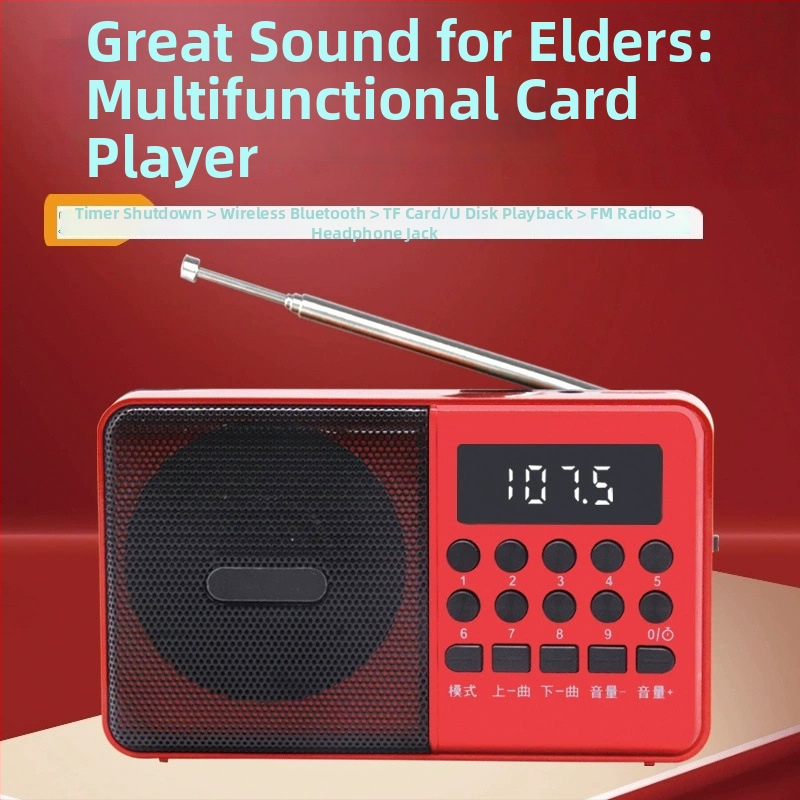 C6 daugiafunkcinis Bluetooth radijo MP3 Karaoke grotuvas su skaitmeniniu ekranu; USB/TF atkūrimas; 5W išvestis; SNR ≥53 dB; Baterija 1000–1999 mAh