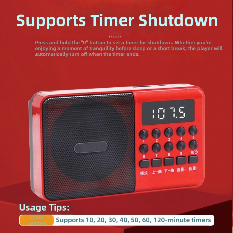 C6 daudzfunkcionāls Bluetooth radio MP3 karaoke atskaņotājs ar digitālo displeju; USB/TF atskaņošana; 5W jauda; SNR ≥53 dB; Akumulators 1000–1999 mAh