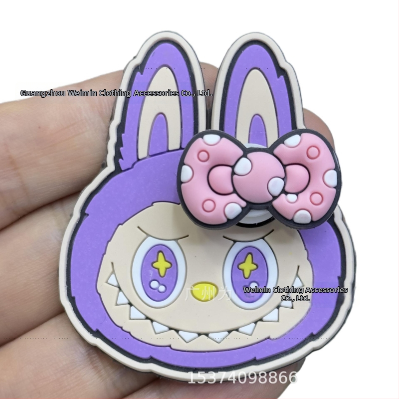 Labubu Vaikų minkštas plastikinis emblema/badge batams, kepurėms, maišeliams ir drabužiams (Medžiaga: Drip plastic; Prekės ženklas: Have fun; Tinkama naudoti: batų, kepurių, maišų, drabužių)