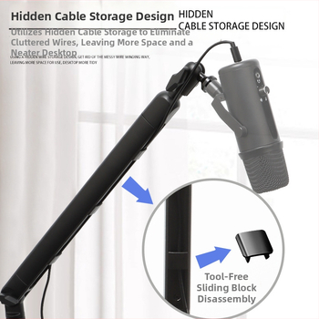 B.BMIC NB-F10 Mikrofono stovas stalui, sulankstomas aliumininis, universalus mikrofonui/telefonui/tabletei/GoPro, laidinis (laidinis; universalus suderinamumas; sulankstomas aliumininis)