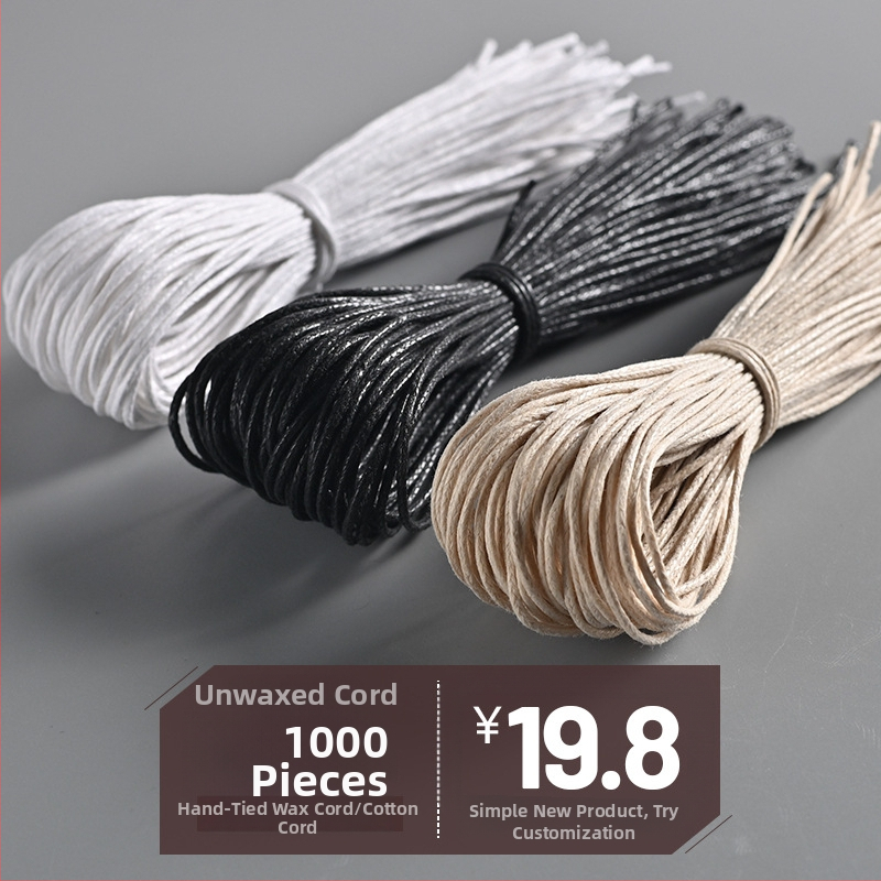 Drabužių etiketės virvelė, rankomis pintas vaškuotas virvelė, medvilnės siūlas, daugkartinis naudojimas, plastikinė sagtis, drabužiams