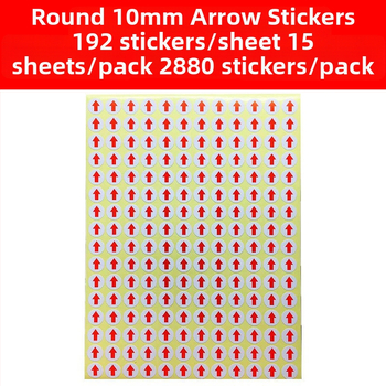 Apaļš uzlīme ar bultiņu, pašlīmējoša, vara plāksnes materiāls, karstās kausēšanas līmes, 80°C temperatūras izturība, stipra izturība pret vilkmi