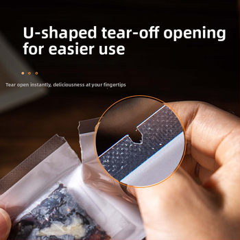 Maisto vakuuminis pakuotės maišelis, lygus paviršius, dvipusis sandarinimas; medžiaga: poliesteris; naudojimas: maisto pakuotė; licencijuota privati etiketė