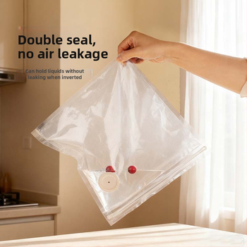 Vakuuma uzglabāšanas maisiņš pārtikai — PA+PE biezināts materiāls, sūkšanās tips, bez sūkņa, mājas uzglabāšanas vakuuma maisiņš (2025)