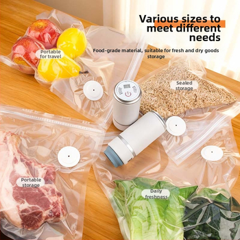 Vakuuma uzglabāšanas maisiņš pārtikai — PA+PE biezināts materiāls, sūkšanās tips, bez sūkņa, mājas uzglabāšanas vakuuma maisiņš (2025)