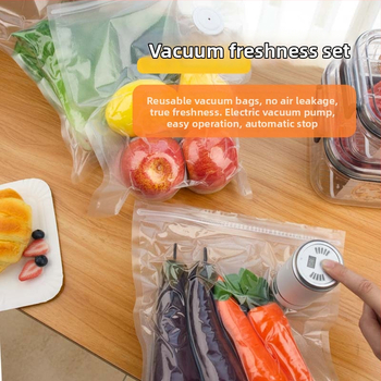 Vakuuma uzglabāšanas maisiņš pārtikai — PA+PE biezināts materiāls, sūkšanās tips, bez sūkņa, mājas uzglabāšanas vakuuma maisiņš (2025)