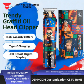 Elektrinė plaukų kirpimo mašinėlė — atjungiamas plaunamas galvutė, įmontuota baterija 500–800 mAh, nerūdijanio plieno peiliai, atspari vandeniui, šepetinis variklis