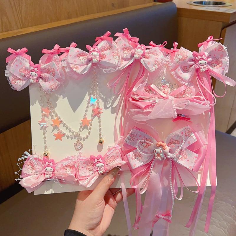 Fija za kosu s motivom Melody, vrpca od vrpce, klipsa, Sanrio licencirano, za djecu 3–10 godina