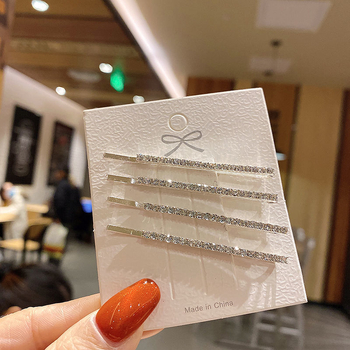 Μεταλλικός κλάμερ μαλλιών με στρας από τη Yuyue – μινιμαλιστικό γυναικείο αξεσουάρ μαλλιών, ηλεκτροπλατινωμένος κλάμερ