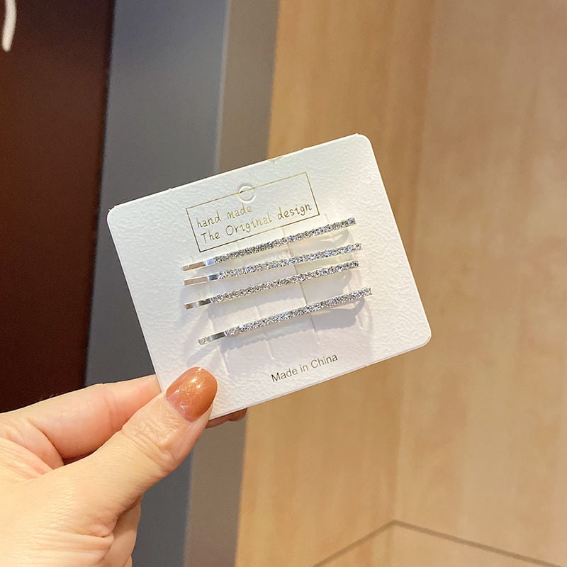 Μεταλλικός κλάμερ μαλλιών με στρας από τη Yuyue – μινιμαλιστικό γυναικείο αξεσουάρ μαλλιών, ηλεκτροπλατινωμένος κλάμερ