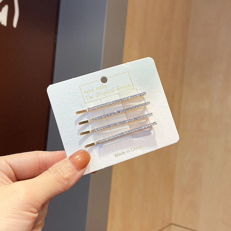 Μεταλλικός κλάμερ μαλλιών με στρας από τη Yuyue – μινιμαλιστικό γυναικείο αξεσουάρ μαλλιών, ηλεκτροπλατινωμένος κλάμερ