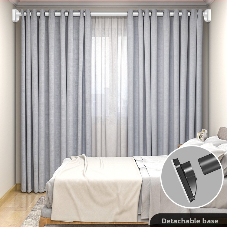 Laijie bezvŕtová teleskopická tyč na sprchu, bez montáže, na sušenie bielizne na balkóne, nerezová oceľ, moderný minimalistický štýl