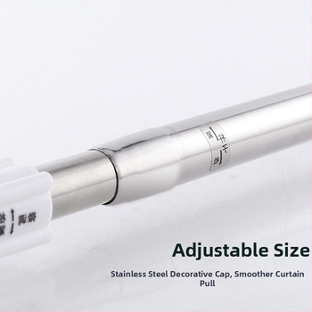 Nerūdijančio plieno teleskopinis vonios laikiklis, skirtas užuolaidoms ir drabužiams – be gręžimo