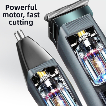 Vyrų 3-1 plaukų kirpimo rinkinys - USB įkraunamas elektrinis kirpėjas, nosies plaukų kirpimo įrankis ir skustuvas, nuimamos ir plaunamos pjovimo galvos, nerūdijančio plieno peiliukai.