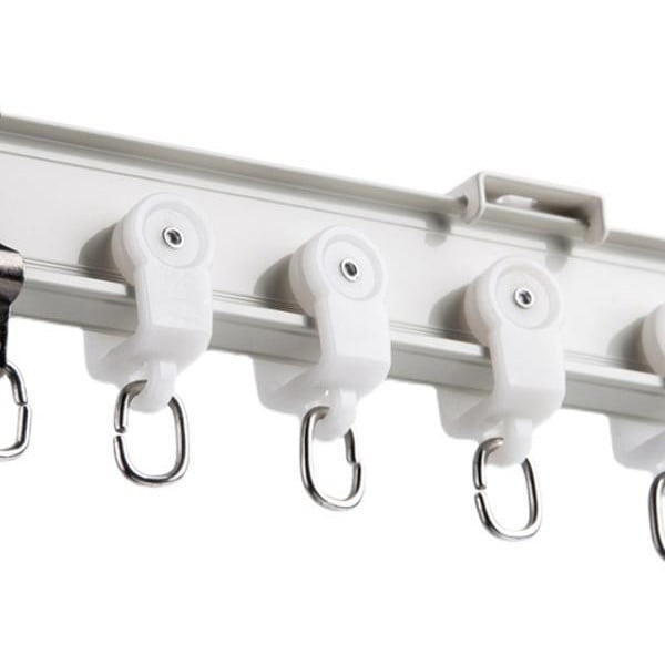 Aluminijski sustav tračnica za zavjese — zakrivljena i ravna tračnica, za kutni prozor, montaža gornja ili bočna, jednoslojna ili dvostruka tračnica, tiho klizanje