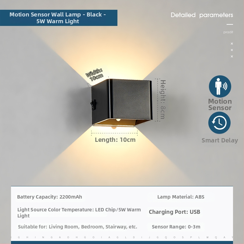 Sieninis šviestuvas su kūno judesio jutikliu – LED šviesa, PVC gaubtas, akrilinis korpusas, įtampa ≤36V