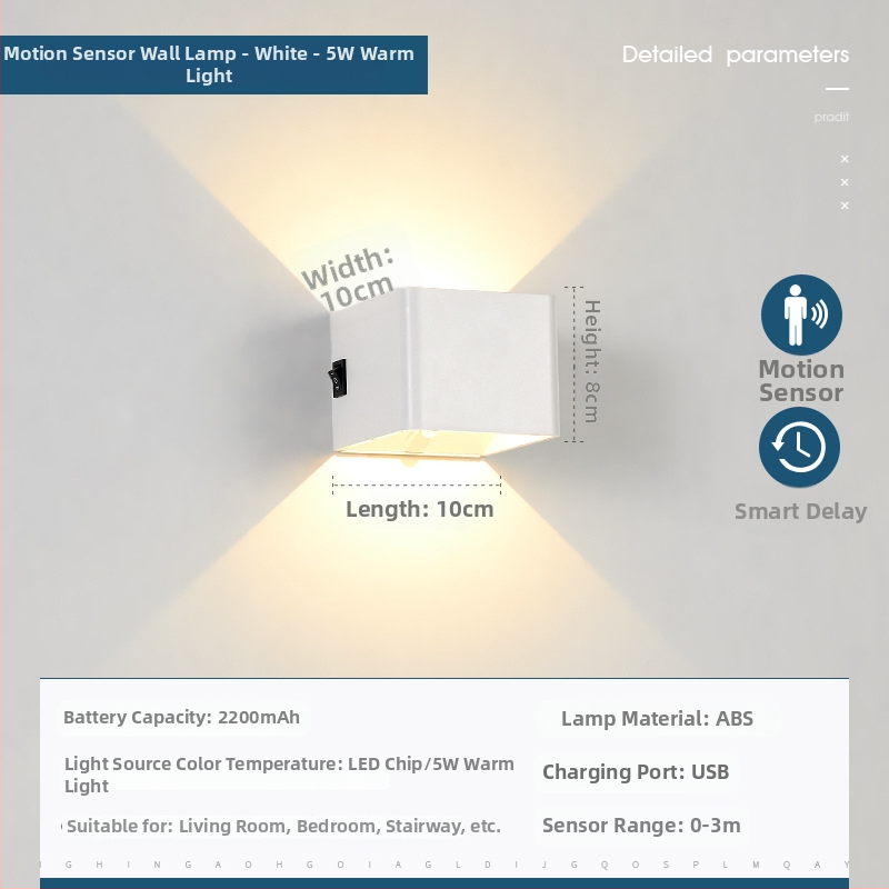 Sieninis šviestuvas su kūno judesio jutikliu – LED šviesa, PVC gaubtas, akrilinis korpusas, įtampa ≤36V