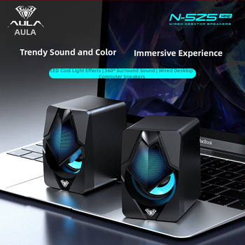 Wolf Spider N-525 kompiuterio garsiakalbis su USB maitinimu, 2 kanalų, 3,5 mm įvestis, 5W, 200Hz-16kHz