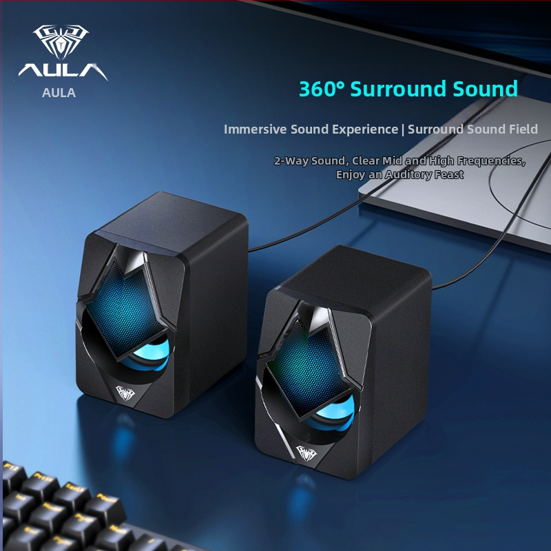 Wolf Spider N-525 kompiuterio garsiakalbis su USB maitinimu, 2 kanalų, 3,5 mm įvestis, 5W, 200Hz-16kHz