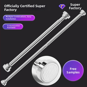 Teleskopinė nerūdijančio plieno lazda vonios kambariui – šiuolaikinis minimalistinis dizainas, skirta dušo užuolaidoms, drabužių laikikliui ir garderobei; prekinis ženklas Shuntiancai