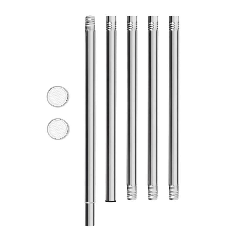 Teleskopinė nerūdijančio plieno lazda vonios kambariui – šiuolaikinis minimalistinis dizainas, skirta dušo užuolaidoms, drabužių laikikliui ir garderobei; prekinis ženklas Shuntiancai