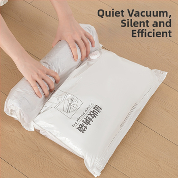 Mājās lietojama vakuuma kompresijas soma drēbēm ar sūknīti, PET+PE materiāls, kompresijas soma modelis