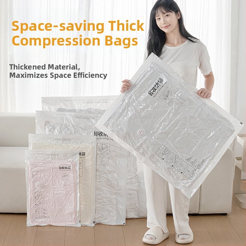 Mājās lietojama vakuuma kompresijas soma drēbēm ar sūknīti, PET+PE materiāls, kompresijas soma modelis