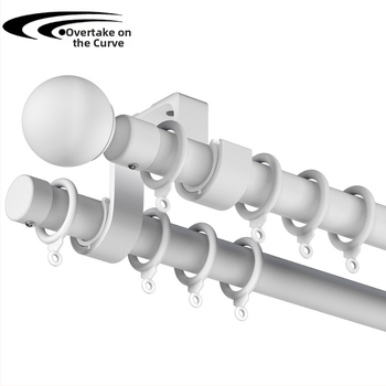 Римска пръчка за завеси от алуминиева сплав, модел TG28, горно и странично монтирана, с опора за глава