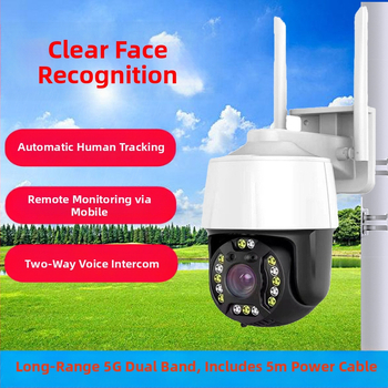 Tinklo bevielė kamera, PTZ 355°, minimalus apšvietimas 0.00001 lx, elektroninis uždarymas 1/100000, darbinė temperatūra -20°C iki 60°C, maitinimo įtampa 12V